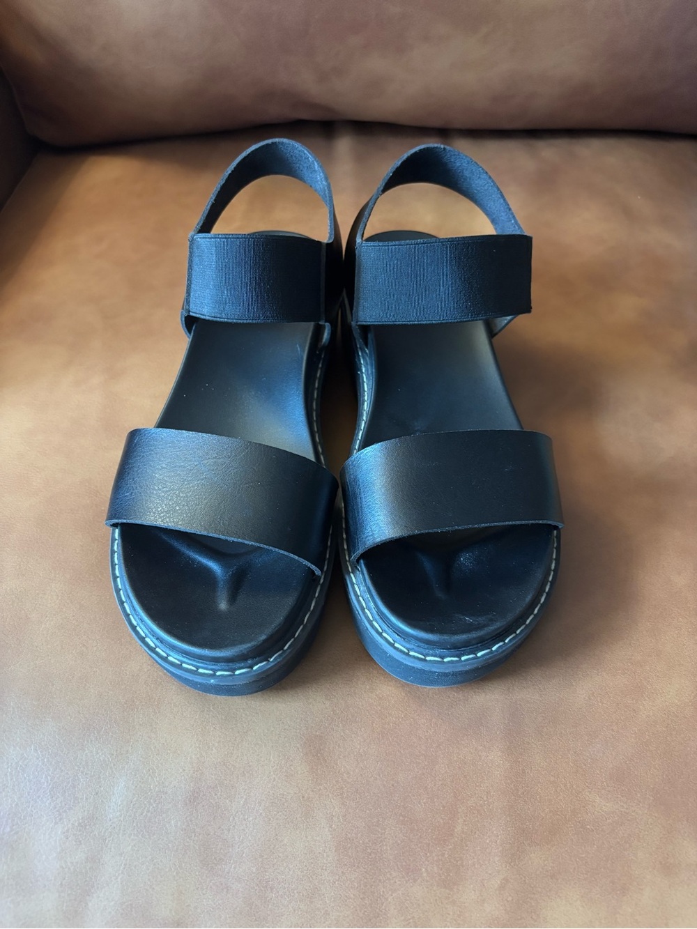 Limelight Black Platform Sandals Size 8
